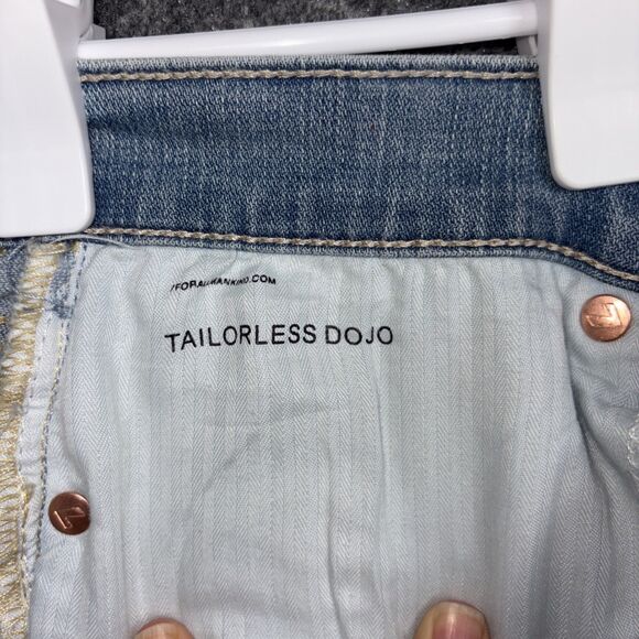 7 for All Mankind Tailorless Dojo Jeans Womens Size 32 Light Wash - Picture 4 of 12